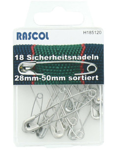 Boite de 18 épingles à nourrice Rascol - Argent assortiment