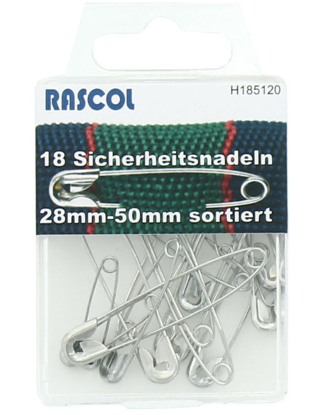 Boite de 18 épingles à nourrice Rascol - Argent assortiment