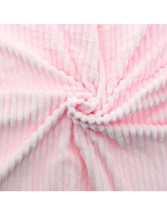 Tissu minky grosses côtes - Rose