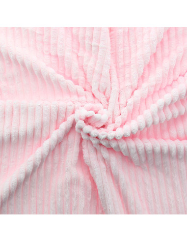 Tissu minky grosses côtes - Rose
