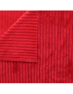 Tissu minky grosses côtes - Rouge 2