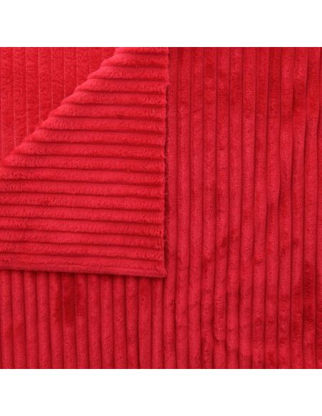 Tissu minky grosses côtes - Rouge