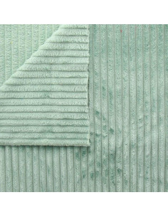 Tissu minky grosses côtes - Vert sauge 2