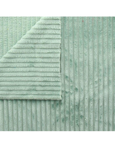 Tissu minky grosses côtes - Vert sauge