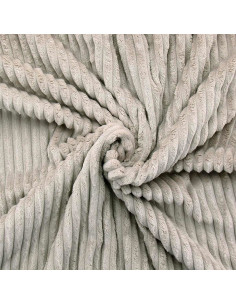 Tissu minky grosses côtes - Sable