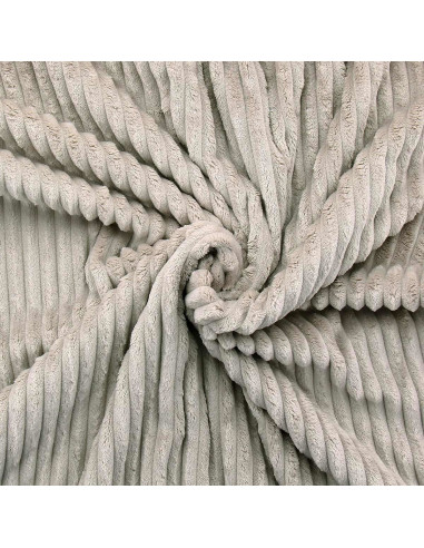 Tissu minky grosses côtes - Sable