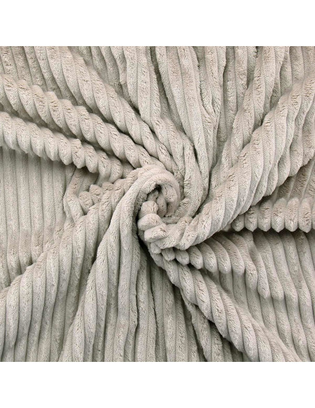 Tissu minky grosses côtes - Sable