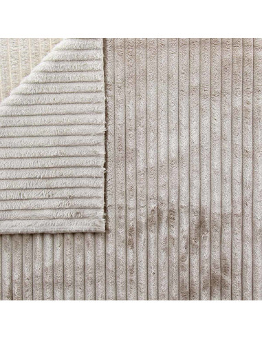 Tissu minky grosses côtes - Sable