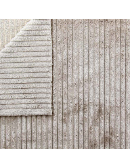 Tissu minky grosses côtes - Sable