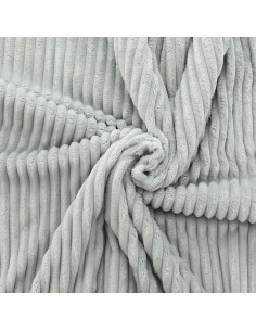 Tissu minky grosses côtes - Gris