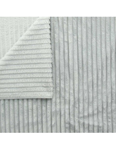 Tissu minky grosses côtes - Gris 2
