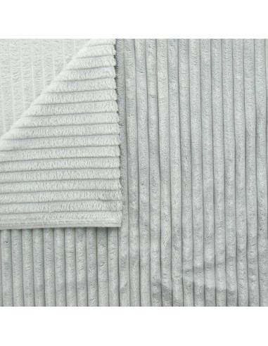 Tissu minky grosses côtes - Gris
