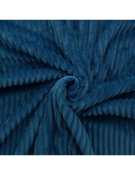 Tissu minky grosses côtes - Bleu pétrole