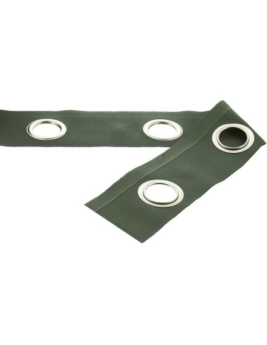 Bande à oeillets argent mat - Vert sauge
