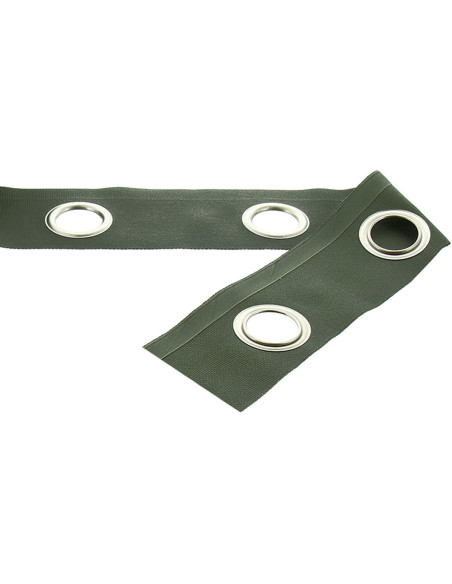 Bande à oeillets argent mat - Vert sauge