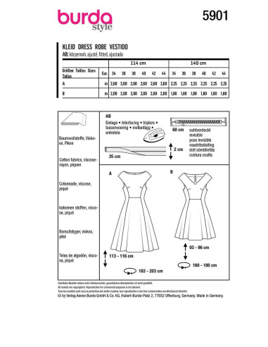 Patron de robe - Burda 5901