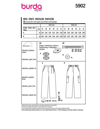 Patron de pantalon - Burda 5902
