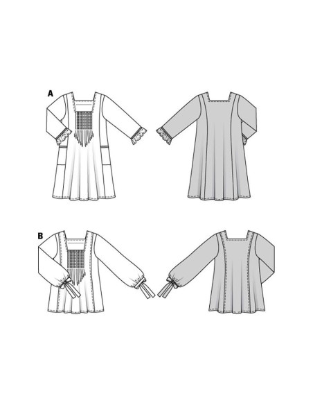 Patron de robe et tunique - Burda 5917