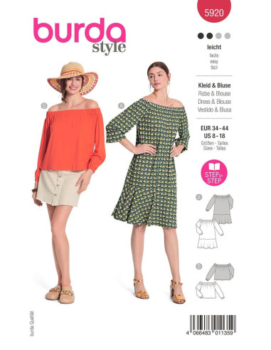 Patron de robe et blouse - Burda 5920