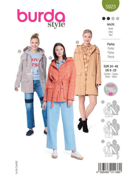 Patron de parka - Burda 5923