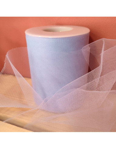 Ruban tulle - Bleu - Rouleau de 40 mètres