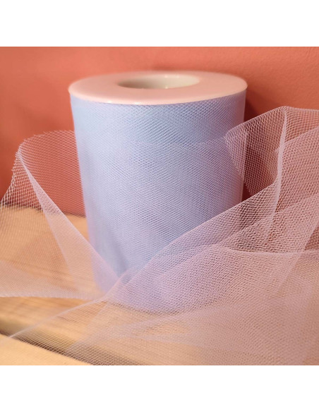 Ruban tulle - Bleu - Rouleau de 40 mètres