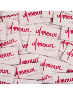 Lot de 5 étiquettes tissées - Amour toujours