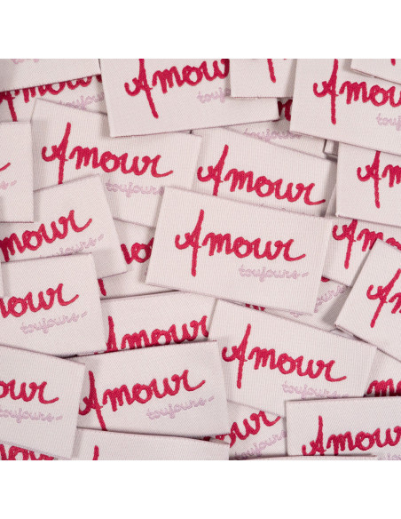 Lot de 5 étiquettes tissées - Amour toujours