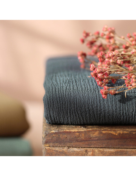 Tissu crêpe Marocain de viscose Paon - La Maison Naïve