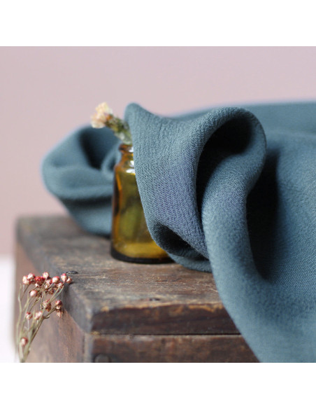 Tissu crêpe Marocain de viscose Paon - La Maison Naïve