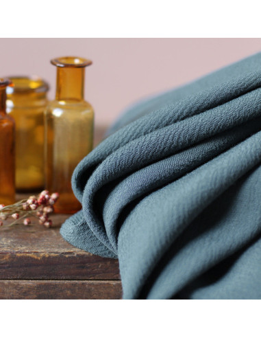 Tissu crêpe Marocain de viscose Paon - La Maison Naïve