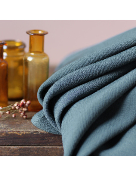 Tissu crêpe Marocain de viscose Paon - La Maison Naïve