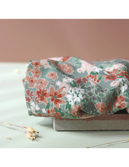Tissu crépon de viscose Prairie Laurier - La Maison Naïve