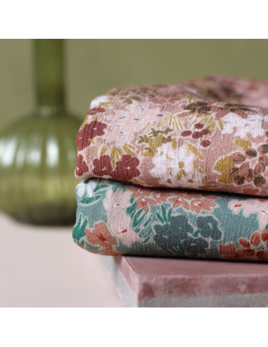 Tissu crépon de viscose Prairie Laurier - La Maison Naïve