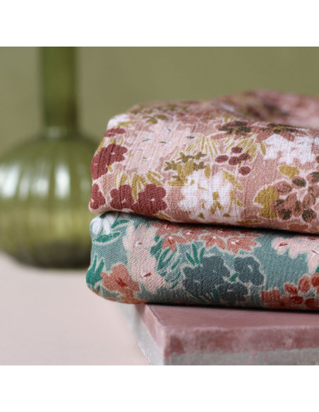 Tissu crépon de viscose Prairie Laurier - La Maison Naïve
