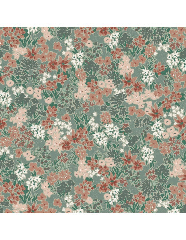 Tissu crépon de viscose Prairie Laurier - La Maison Naïve
