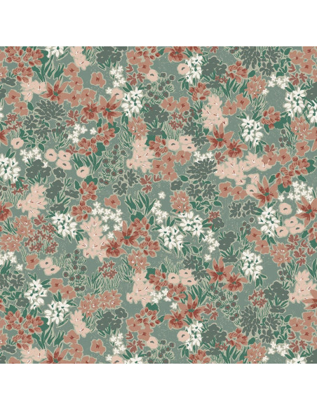 Tissu crépon de viscose Prairie Laurier - La Maison Naïve