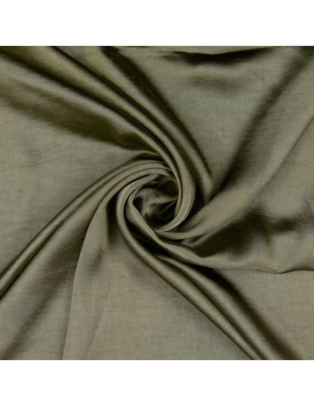 Tissu satin deluxe touché soie - Vert romarin