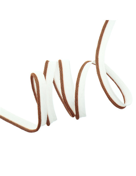 Passepoil, dépassant lurex - Cuivre trame blanche