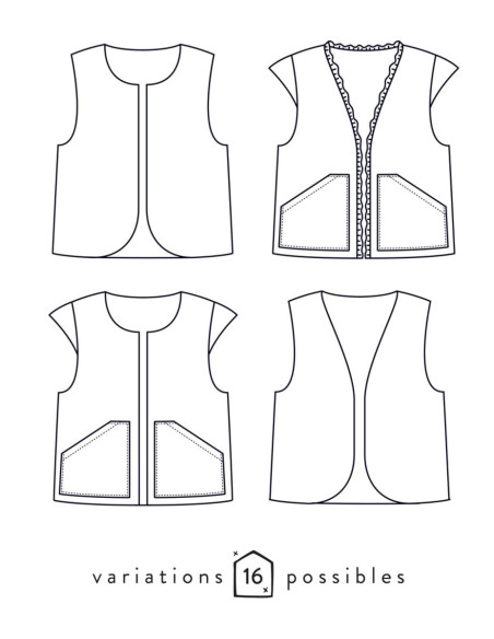 Patron de gilet ou veste Berger - Atelier Scämmit