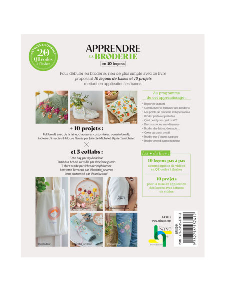 Livre apprendre la broderie en 10 leçons