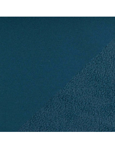 Tissu softshell déperlant envers micro polaire - Bleu denim