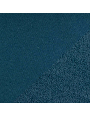 Tissu softshell déperlant envers micro polaire - Bleu denim