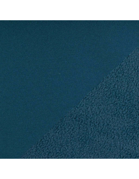Tissu softshell déperlant envers micro polaire - Bleu denim