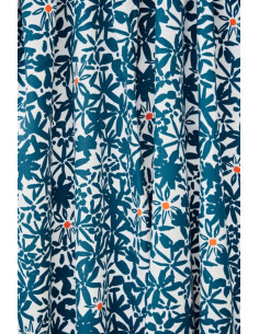 Tissu crêpe de viscose Flowery - Bleu océan 2