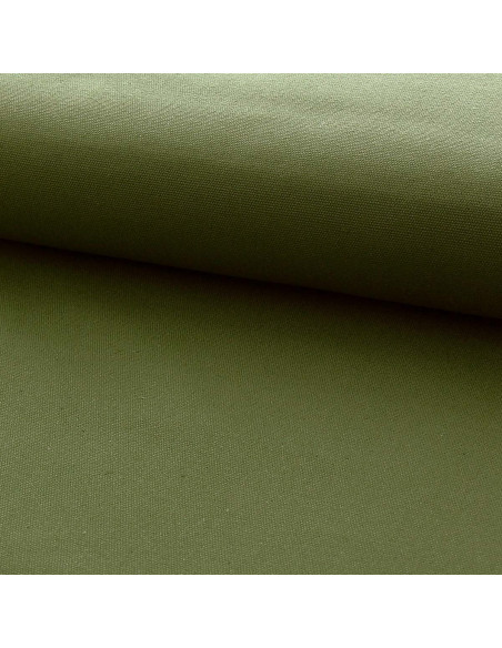 Toile de coton canvas demi-natté - Vert mousse