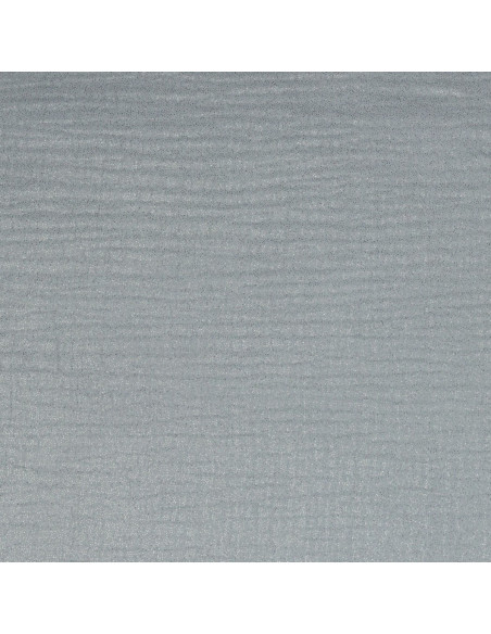 Tissu double gaze de coton irisé pailleté - Gris perle