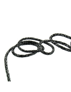 Cordon lurex 2 mm - Noir et argent