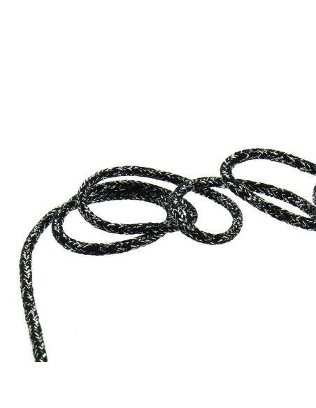 Cordon lurex 2 mm - Noir et argent