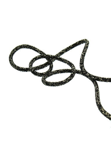 Cordon lurex 2 mm - Noir et or